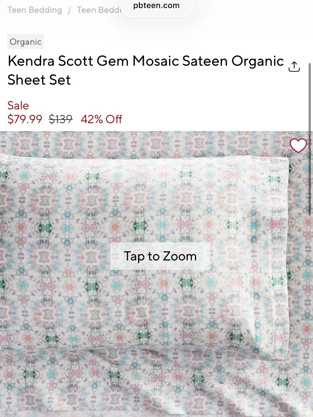 Pottery Barn Teen Pastel Medallion Full Sheet Set - Pink, Green, Blue